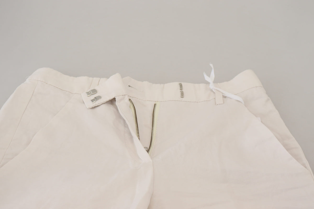Pantalon Tapered Taille Haute Blanc Dondup pour Femme