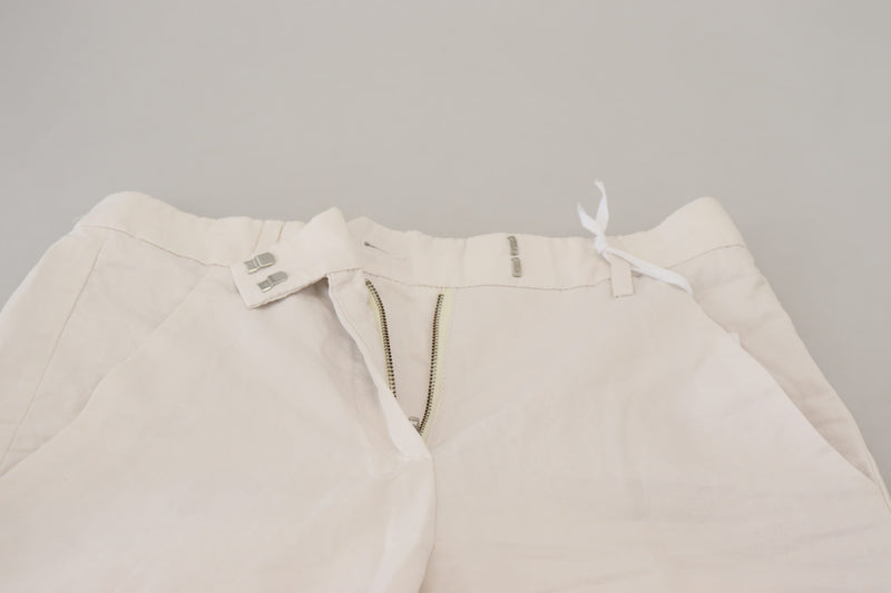 Pantalon Tapered Taille Haute Blanc Dondup pour Femme