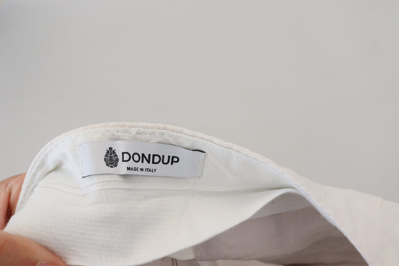 Pantalon Tapered Taille Haute Blanc Dondup pour Femme
