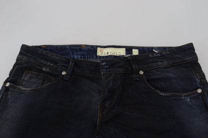 Jeans en jean pour femme Acht Blue, taille basse, coupe slim.