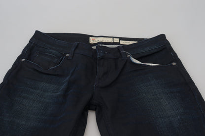 Jeans en jean pour femme Acht Blue, taille basse, coupe slim.