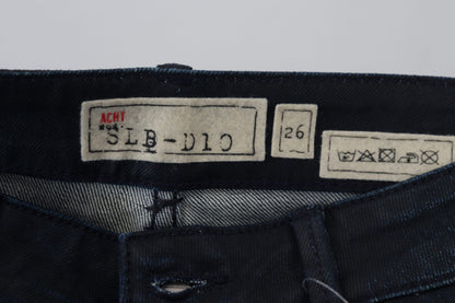 Jeans en jean pour femme Acht Blue, taille basse, coupe slim.