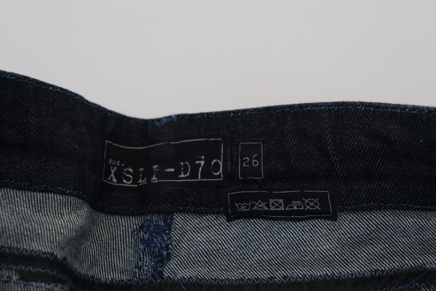 Jeans en jean pour femme Acht, bleu foncé, taille basse, coupe slim.