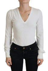 Patrizia Pepe Blouse Longue à Col V Écru pour Femme