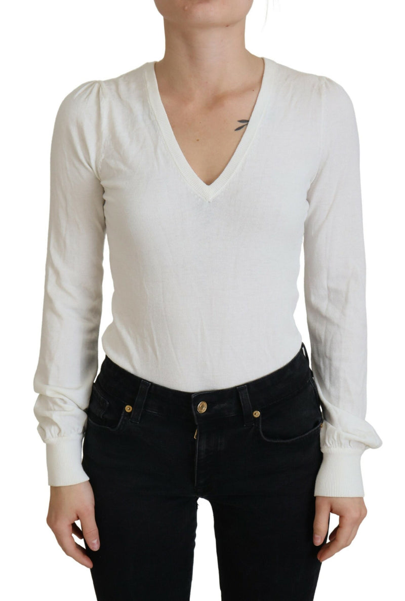 Patrizia Pepe Blouse Longue à Col V Écru pour Femme