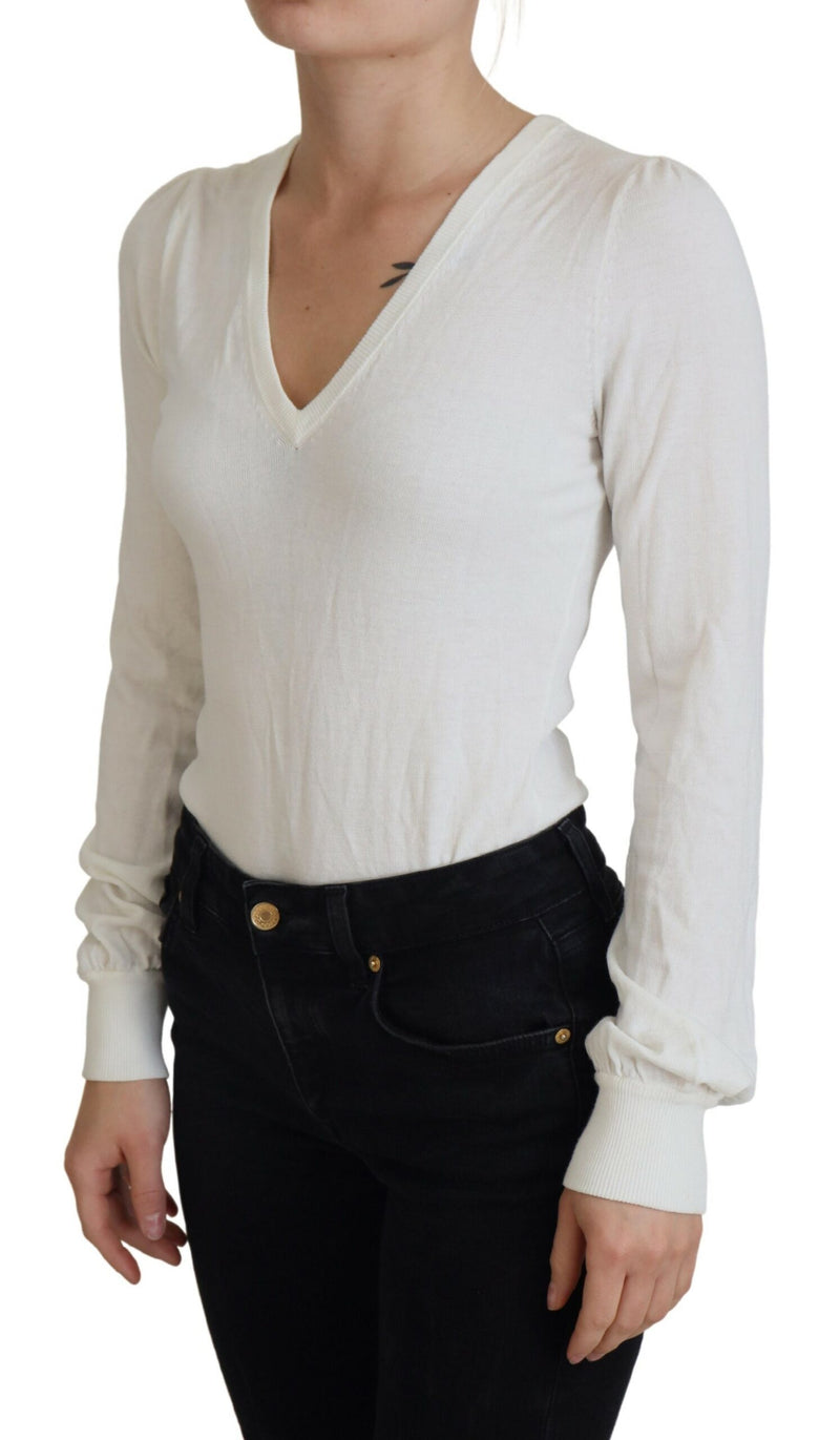 Patrizia Pepe Blouse Longue à Col V Écru pour Femme