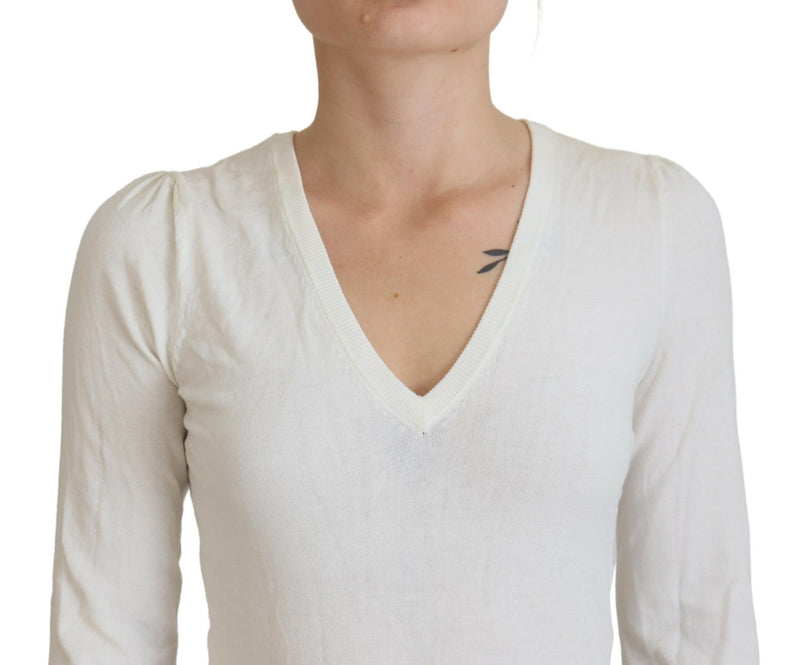 Patrizia Pepe Blouse Longue à Col V Écru pour Femme