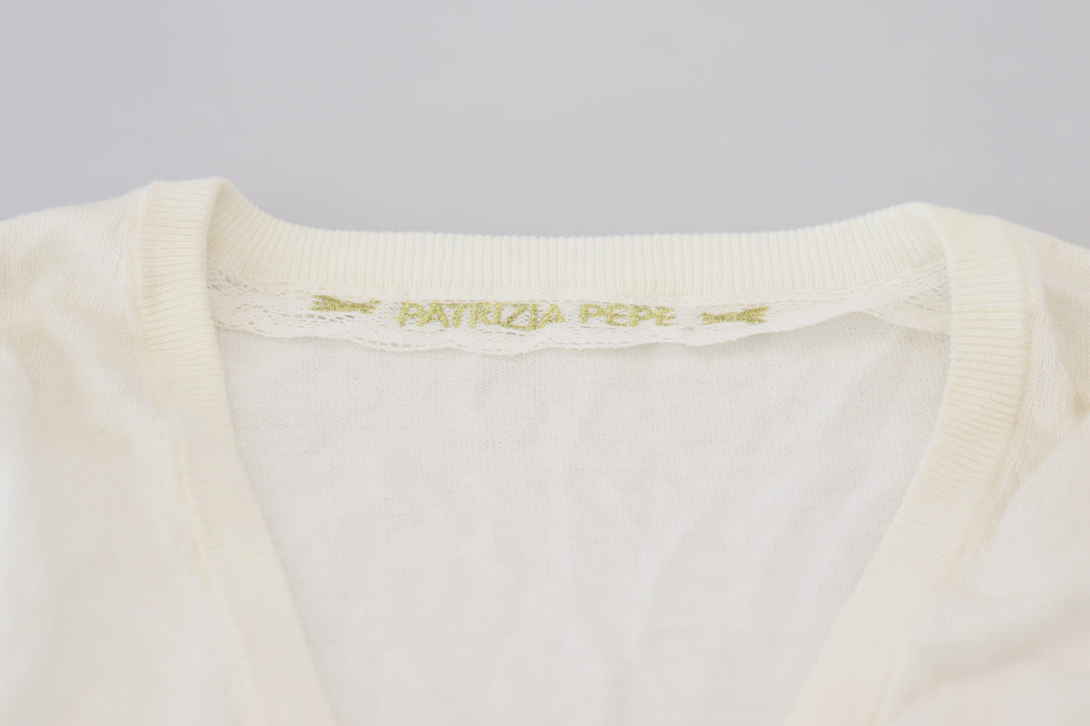 Patrizia Pepe Blouse Longue à Col V Écru pour Femme