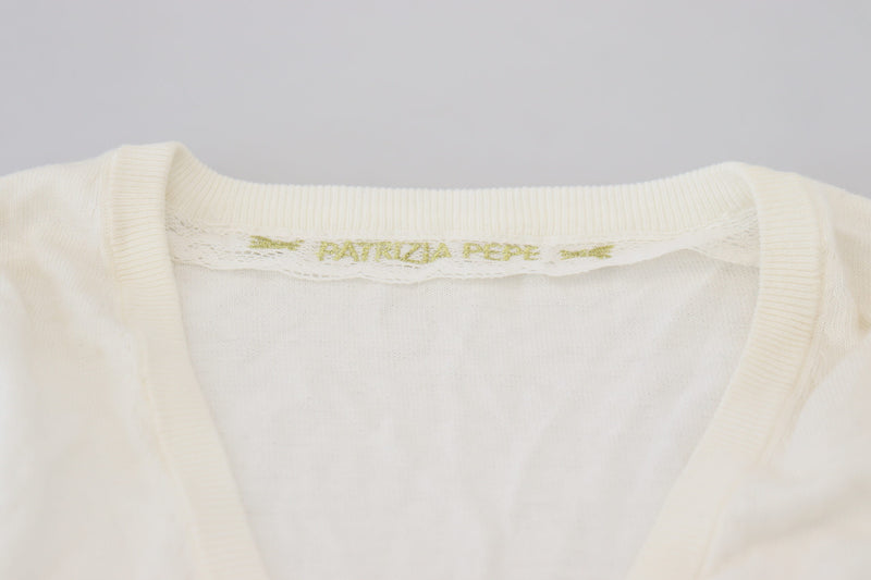 Patrizia Pepe Blouse Longue à Col V Écru pour Femme