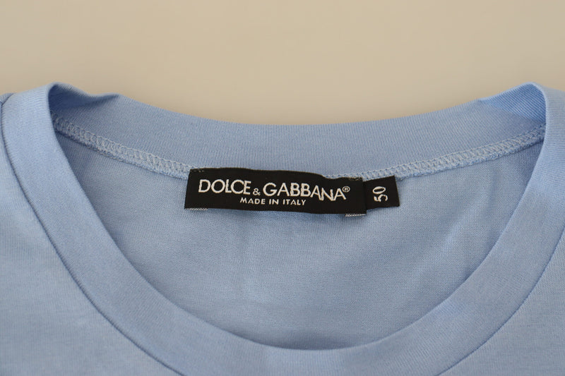 T-shirt en coton bleu clair Dolce &amp; Gabbana "Bonne Année 2017"