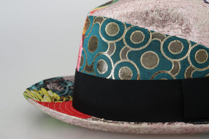Chapeau Fedora à large bord pour femme Dolce & Gabbana en patchwork multicolore