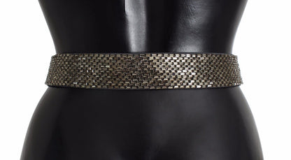 Ceinture à paillettes multicolore Dolce & Gabbana avec large boucle en cristal