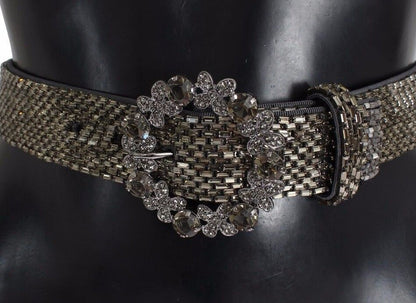 Ceinture à paillettes multicolore Dolce & Gabbana avec large boucle en cristal