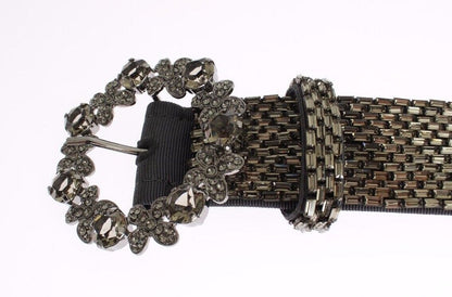 Ceinture à paillettes multicolore Dolce & Gabbana avec large boucle en cristal
