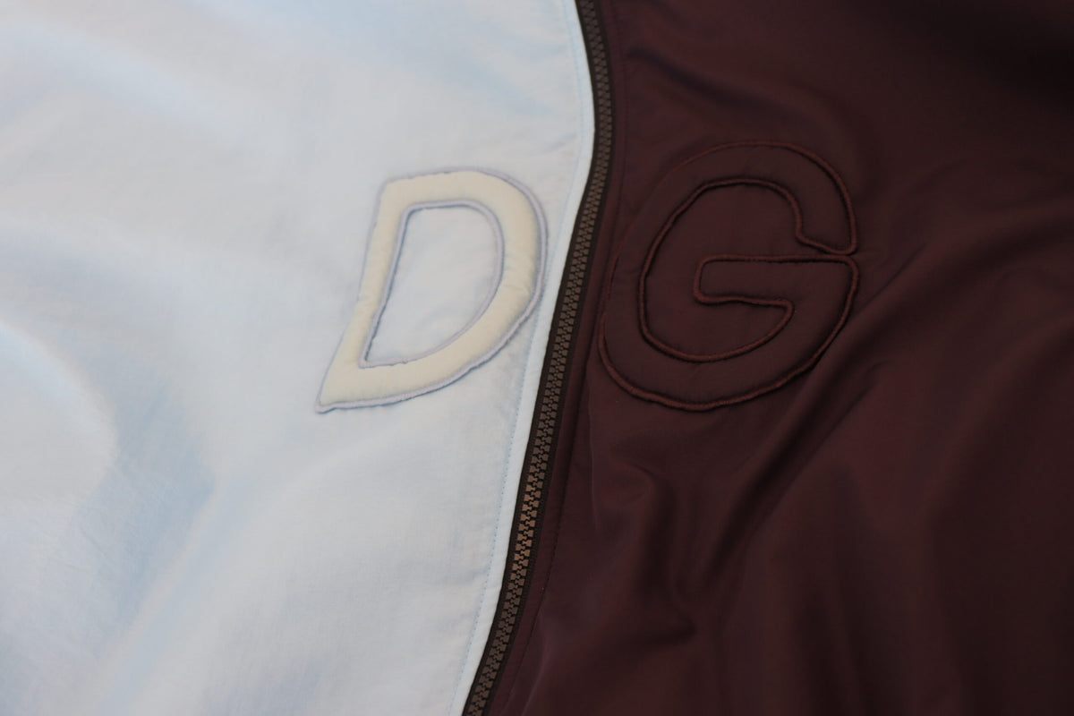 Veste homme à capuche et fermeture éclair intégrale Dolce & Gabbana, noir et bleu DG.