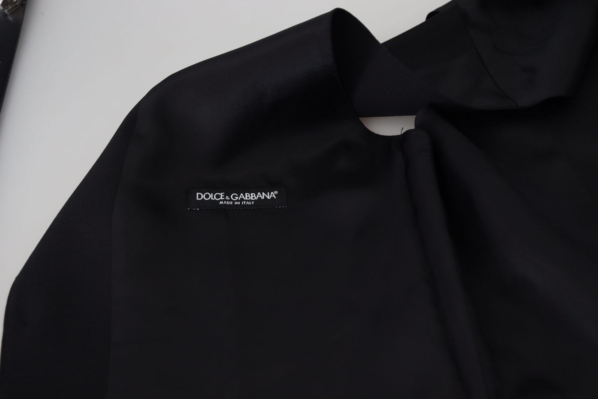 Dolce & Gabbana Black Virgin Wool Waistcoat - Elegant Formal Vest