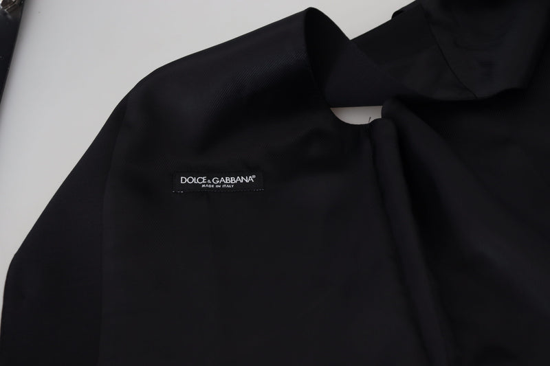 Dolce & Gabbana Black Virgin Wool Waistcoat - Elegant Formal Vest