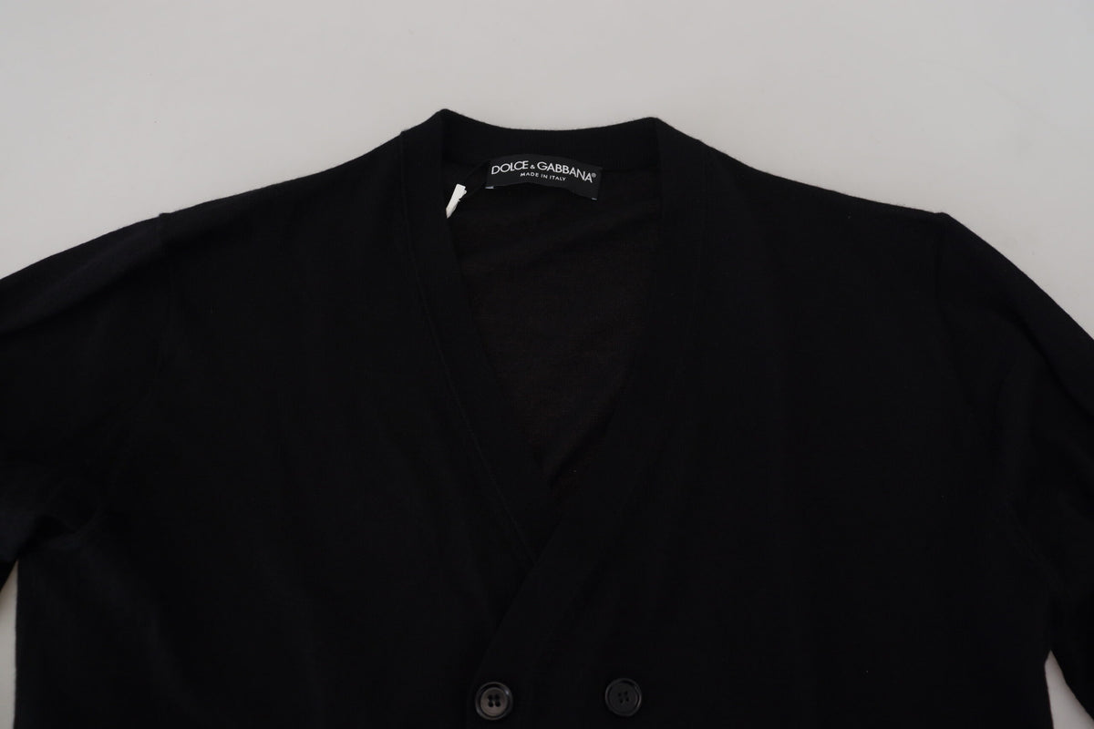 Pull en cachemire noir à boutons de Dolce &amp; Gabbana