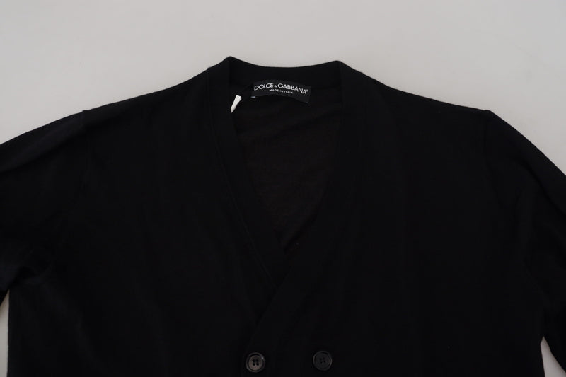 Pull en cachemire noir à boutons de Dolce &amp; Gabbana