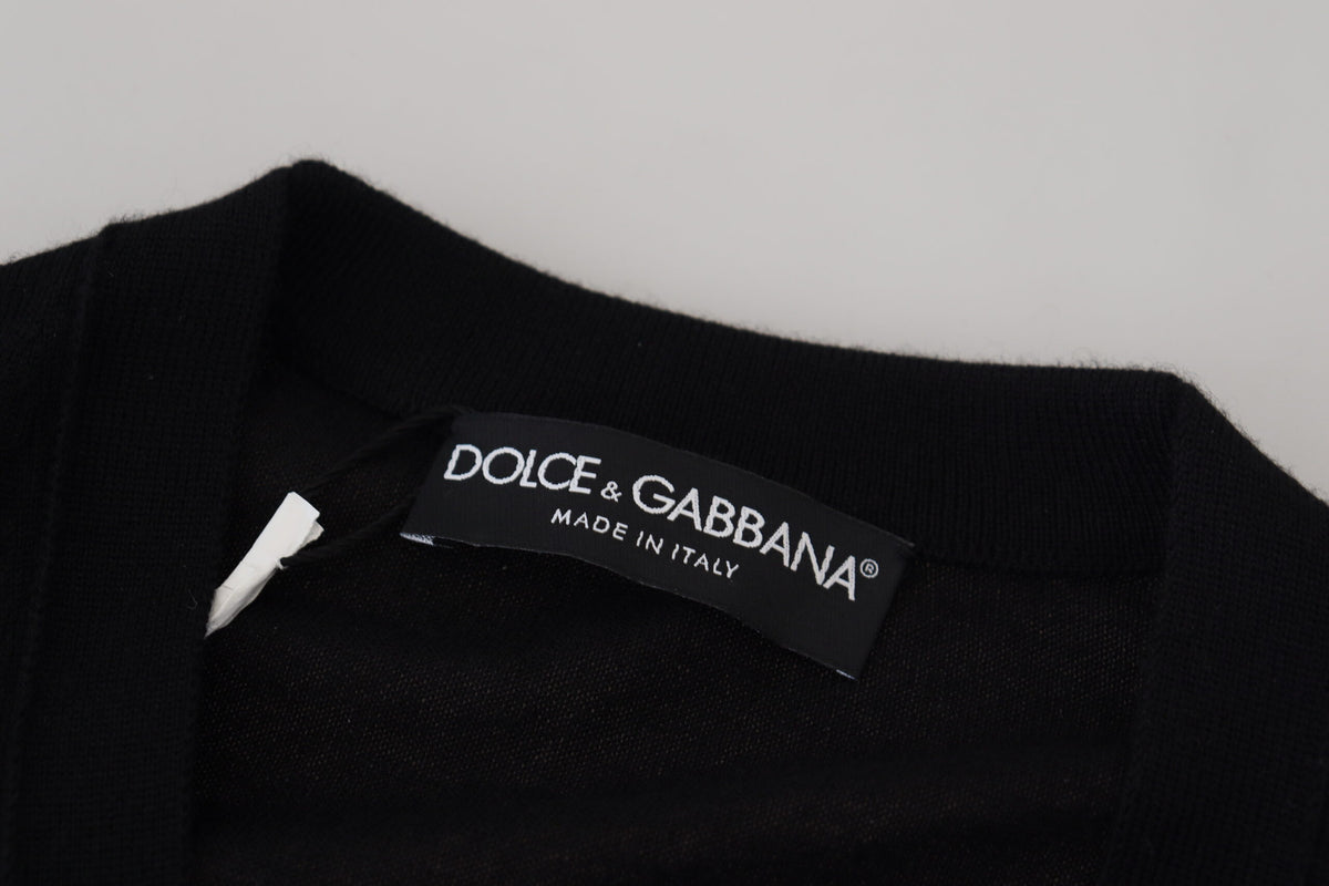 Pull en cachemire noir à boutons de Dolce &amp; Gabbana