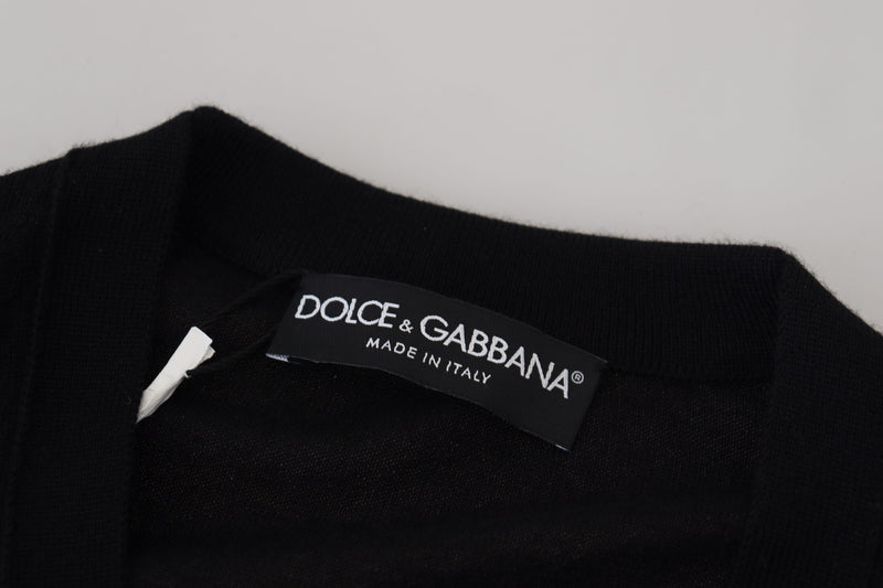 Pull en cachemire noir à boutons de Dolce &amp; Gabbana