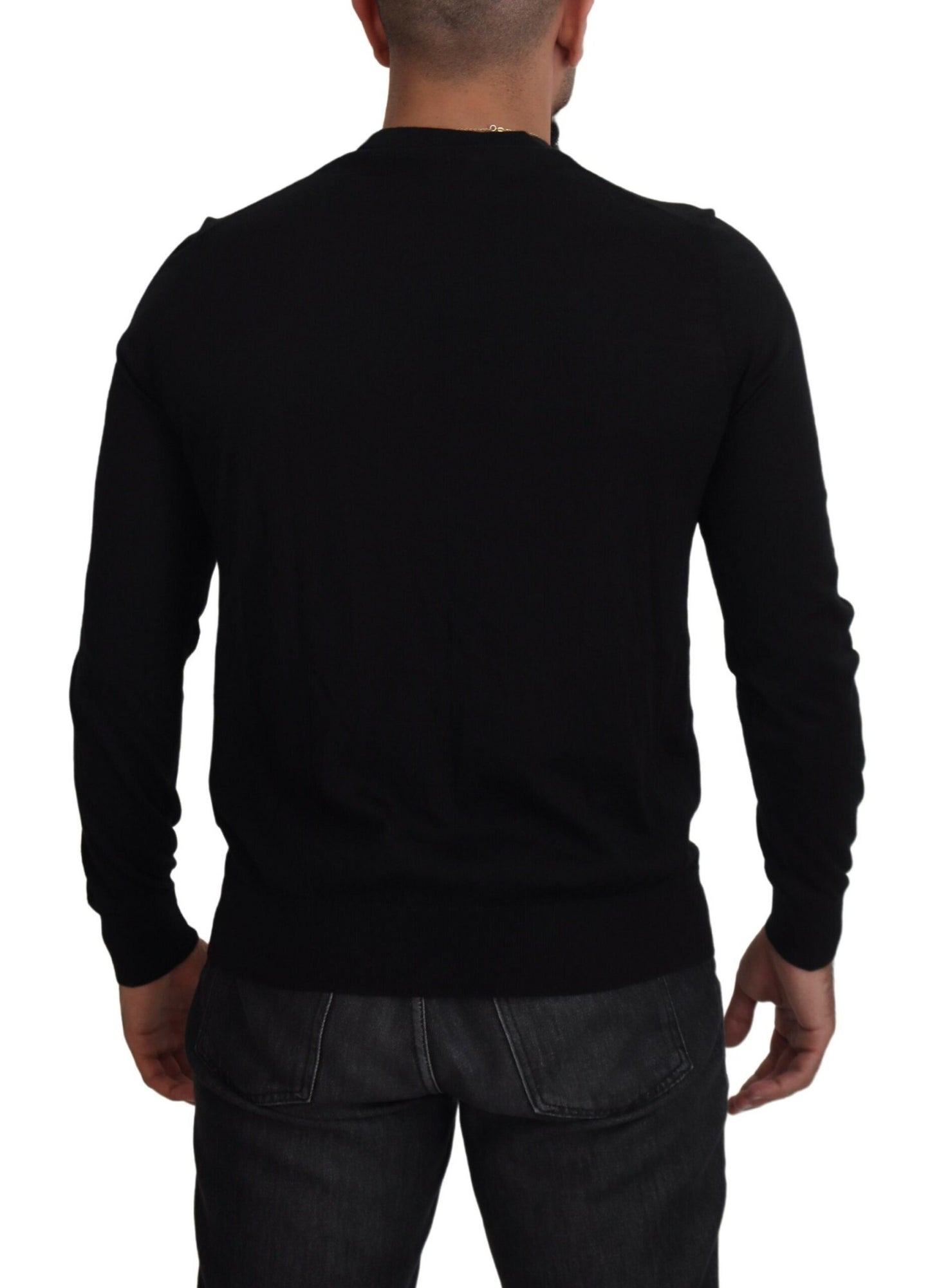 Pull en cachemire noir à boutons de Dolce &amp; Gabbana