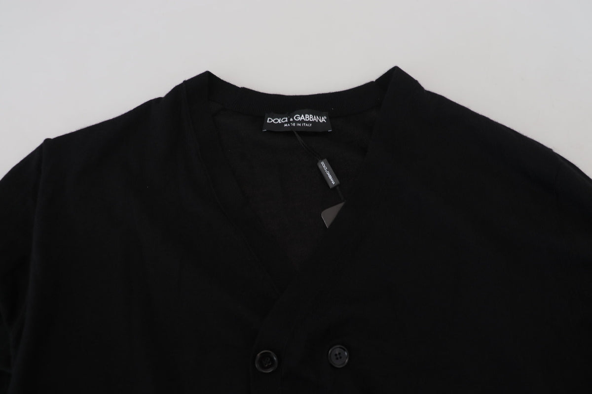 Pull en cachemire noir à boutons de Dolce &amp; Gabbana