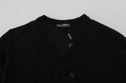 Pull en cachemire noir à boutons de Dolce &amp; Gabbana