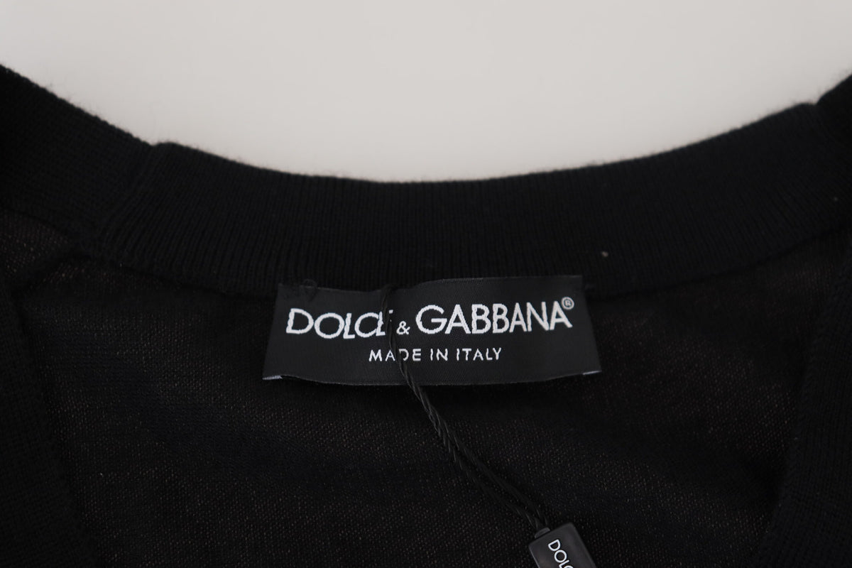 Pull en cachemire noir à boutons de Dolce &amp; Gabbana