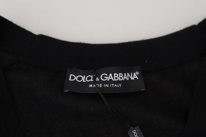Pull en cachemire noir à boutons de Dolce &amp; Gabbana