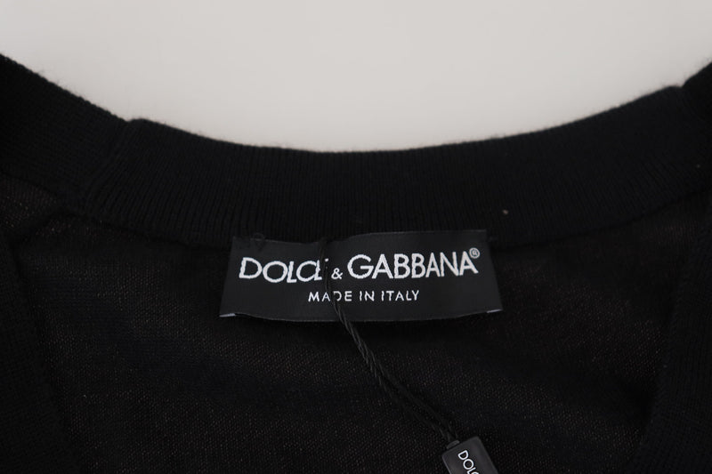 Pull en cachemire noir à boutons de Dolce &amp; Gabbana