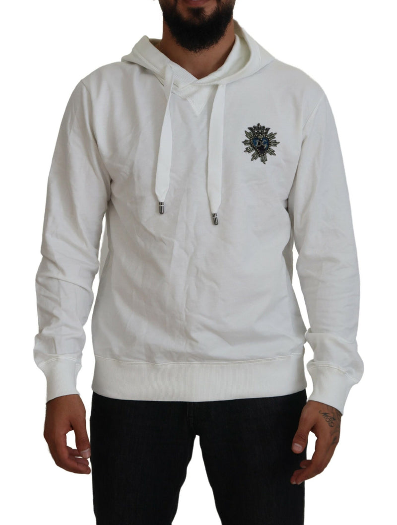 Sweat à capuche en coton blanc avec logo Dolce &amp; Gabbana