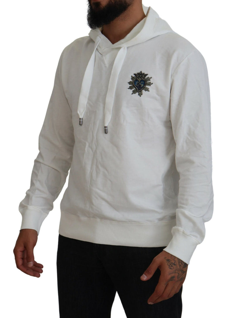 Sweat à capuche en coton blanc avec logo Dolce &amp; Gabbana