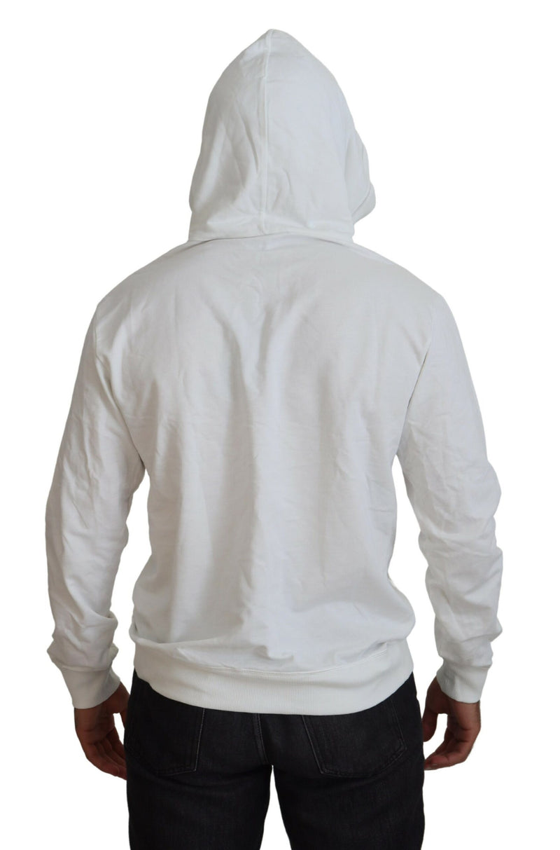 Sweat à capuche en coton blanc avec logo Dolce &amp; Gabbana