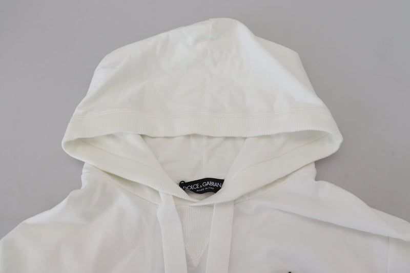 Sweat à capuche en coton blanc avec logo Dolce &amp; Gabbana
