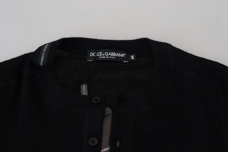 Pull en cachemire noir à boutons de Dolce &amp; Gabbana