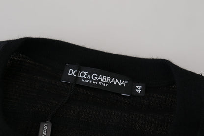 Pull en cachemire noir à boutons de Dolce &amp; Gabbana