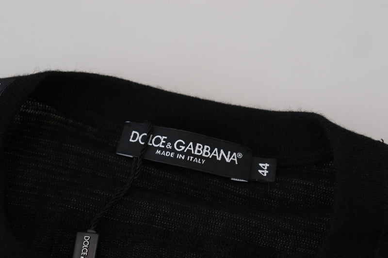 Pull en cachemire noir à boutons de Dolce &amp; Gabbana