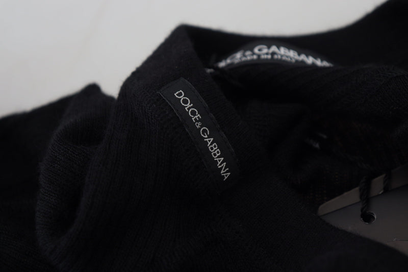 Pull en cachemire noir à boutons de Dolce &amp; Gabbana