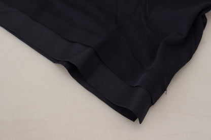 Dolce &amp; Gabbana blauwe katoenen gebreide trui met ronde hals en knopen