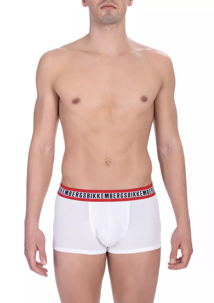 Bikkembergs Trunk Bi-pack en Coton Blanc pour Hommes
