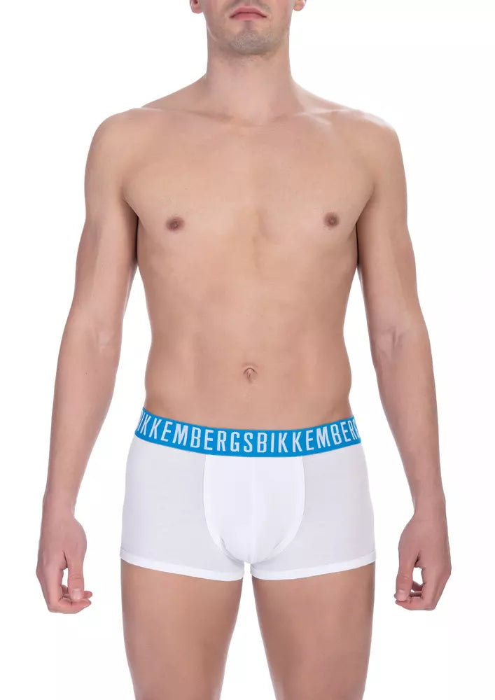 Bikkembergs White Cotton Men's Trunk Underwear - Comfort & Style