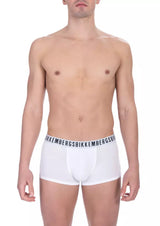 Bikkembergs Trunk Bi-pack en Coton Blanc pour Homme