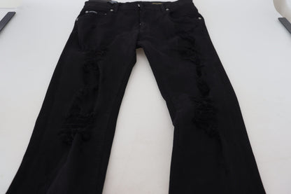 Jeans en coton délavé noir, coupe slim, de Dolce &amp; Gabbana