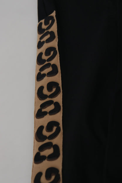 Pantalon court en coton noir à taille élastique avec logo DG de Dolce &amp; Gabbana