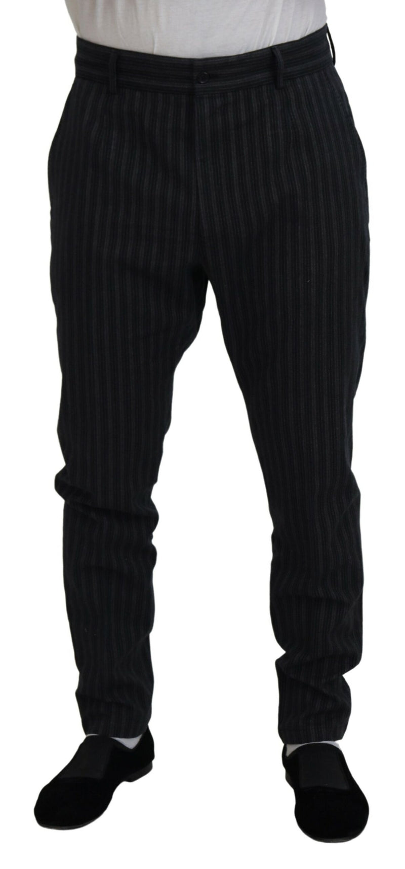 Pantalon chino rayé gris foncé Dolce &amp; Gabbana
