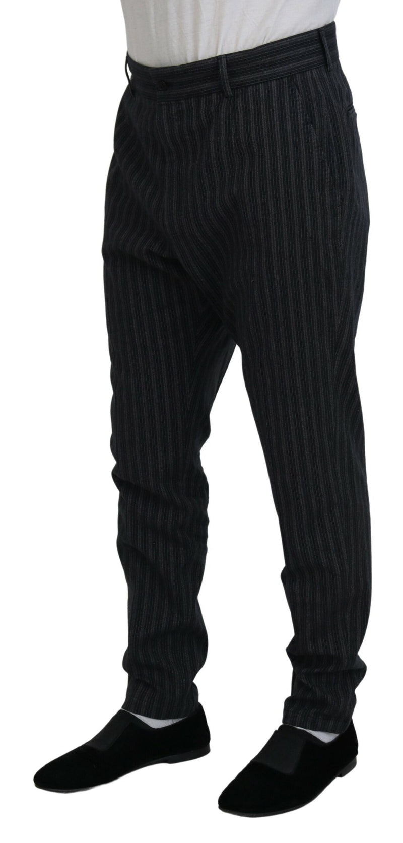 Pantalon chino rayé gris foncé Dolce &amp; Gabbana