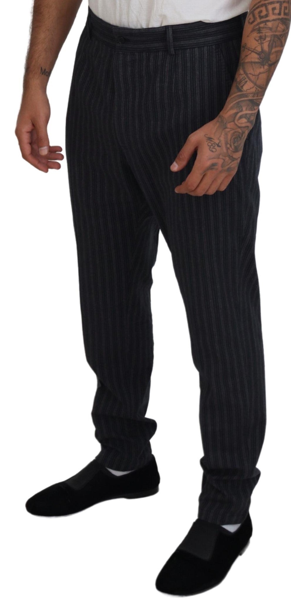 Pantalon chino rayé gris foncé Dolce &amp; Gabbana
