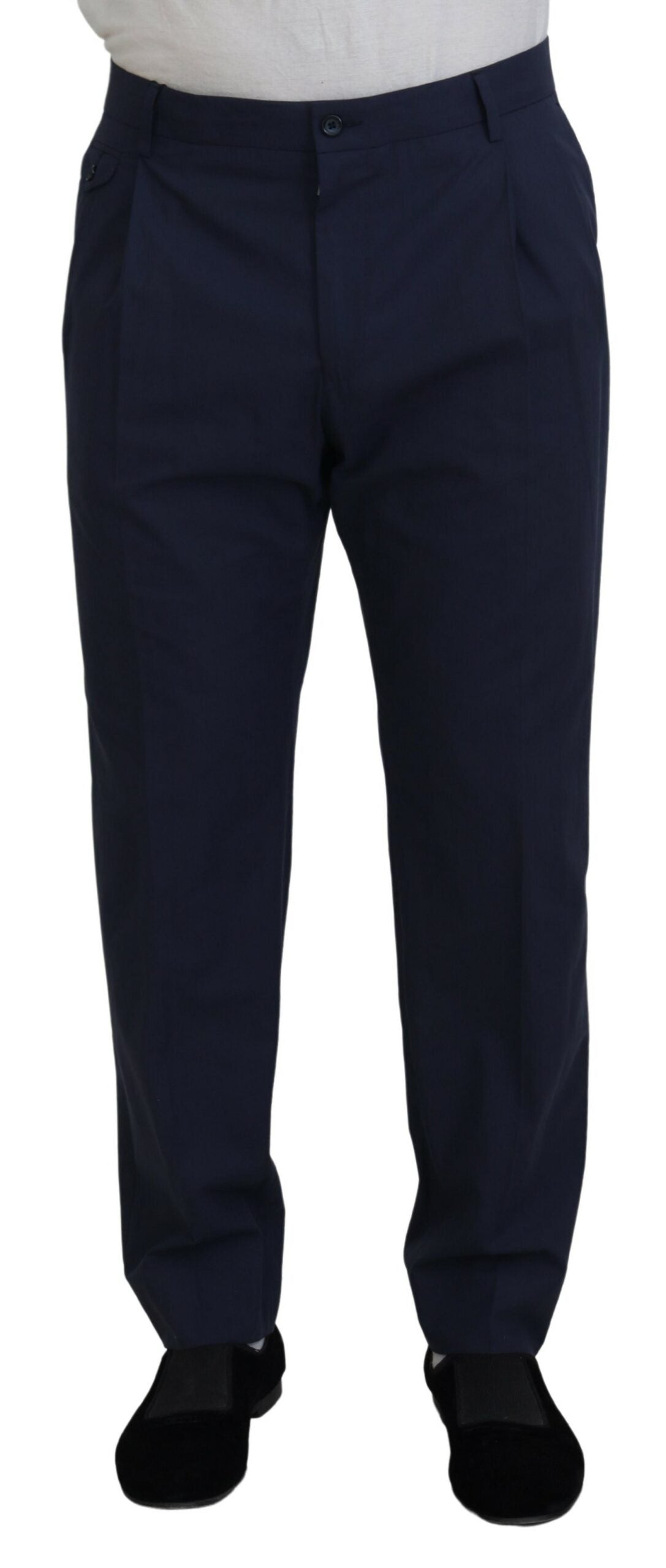 Pantalon Chino Formel en Coton Bleu Foncé de Dolce &amp; Gabbana