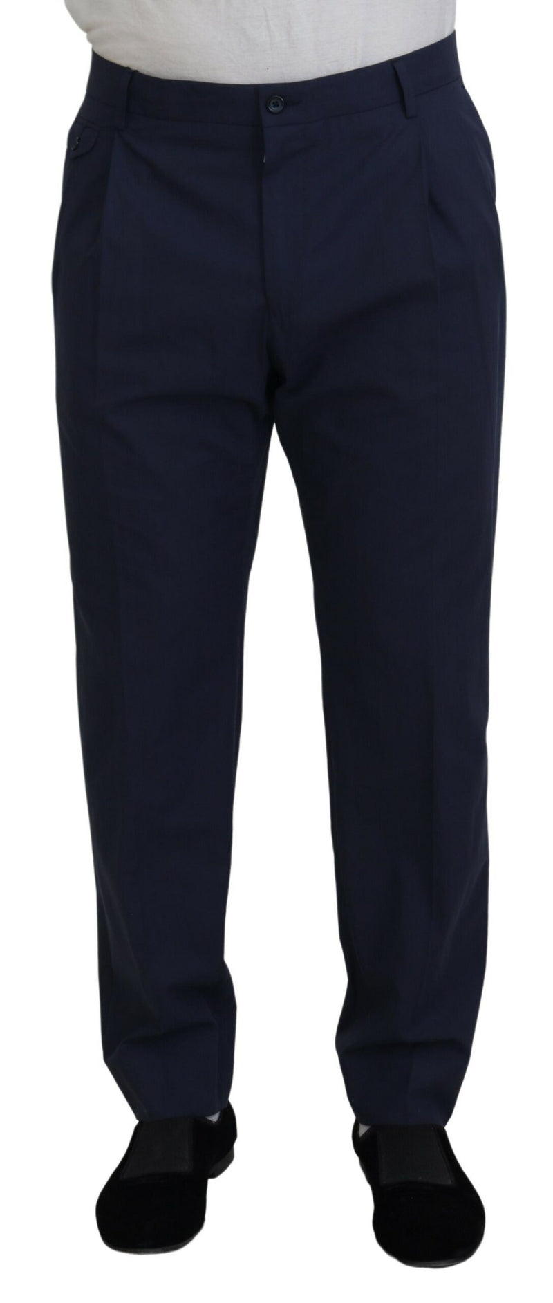 Pantalon Chino Formel en Coton Bleu Foncé de Dolce &amp; Gabbana